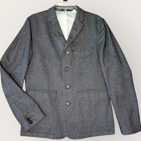 PLECTRUM Ben Sherman Slim Fit Sportcoat Blazer Jacket 4 Buttons Men Size L Gray - Picture 1 of 13
